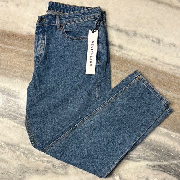 NWT Northsider NTH Steve Baggys Denim Blue Crop Buttonfly Denim Jeans Size XL/16 - Picture 1 of 9